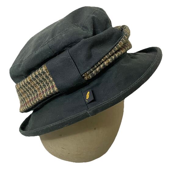 VTG Hatman of Ireland Wax Cotton Hat Tweed Wool Herringbone Twist Sz Unisex Med main image 12